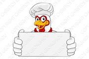 Chicken Chef Cartoon Rooster