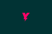 Letter Y logo. Dynamic flash sign.