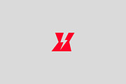 Letter X logo. Dynamic flash sign.