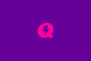 Letter Q logo. Dynamic flash sign.