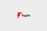 Letter F logo. Dynamic flash sign.