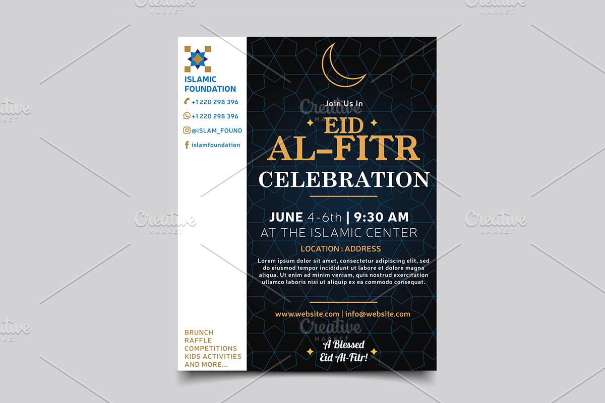 Eid Al Fitr: Flyer Template in Flyer Templates - product preview 8