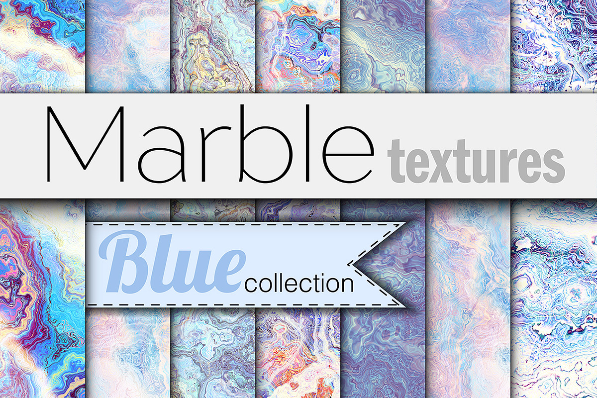 20 marble textures. Blue collection. in Textures - product preview 8