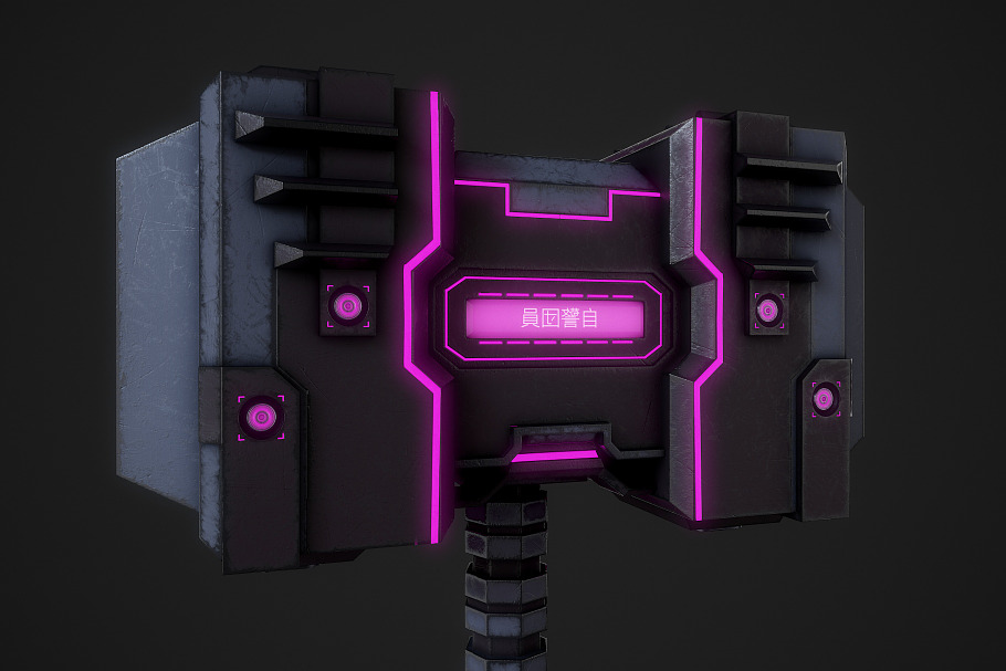Cyberpunk Hammer in Weapons - product preview 3