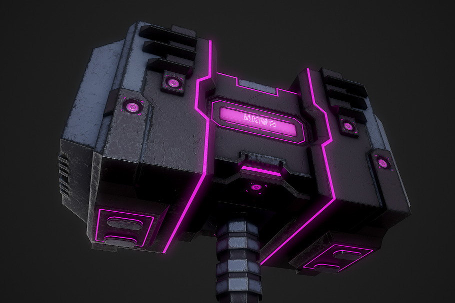 Cyberpunk Hammer in Weapons - product preview 4