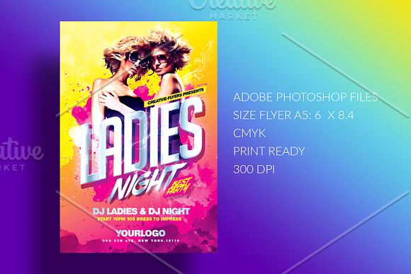 Ladies Night flyer Template in Flyer Templates - product preview 1