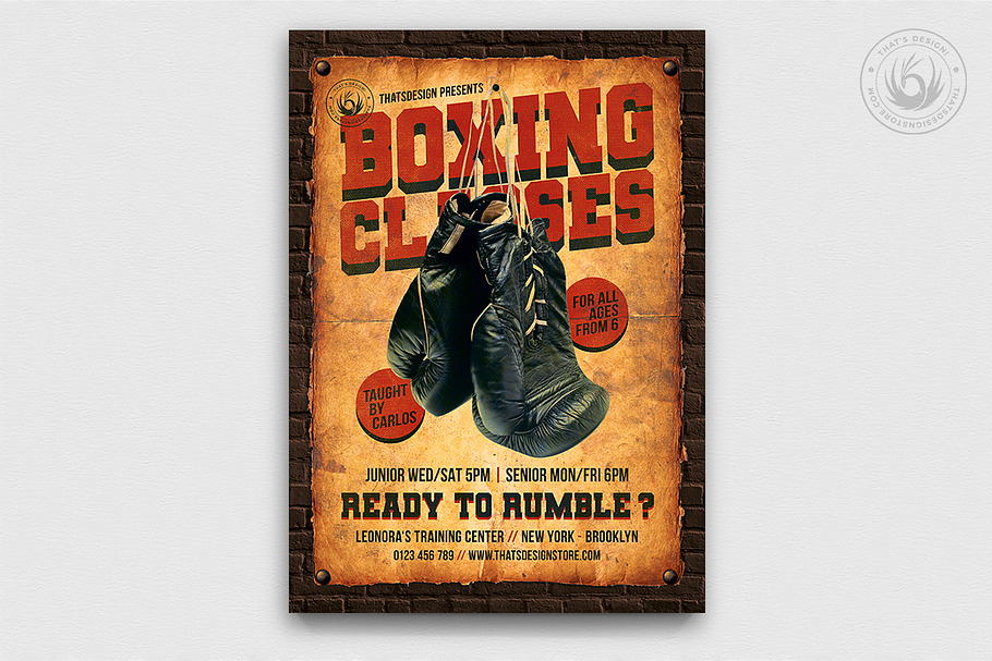 Boxing Classes Flyer Template in Flyer Templates - product preview 8