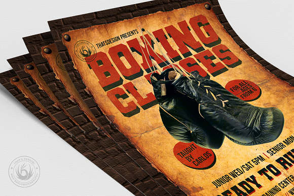 Boxing Classes Flyer Template in Flyer Templates - product preview 4