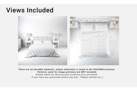 Bedroom Set -Bed Linen Floor & Wall in Product Mockups - product preview 2