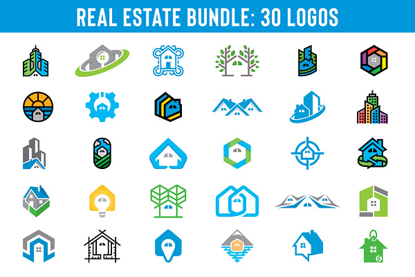Real Estate Bundle: 30 Logos