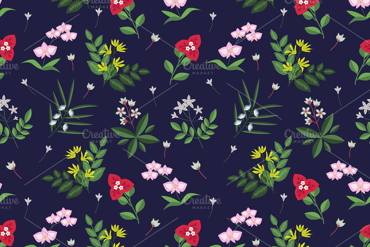 Seamless tropical pattern in Patterns - product preview 8