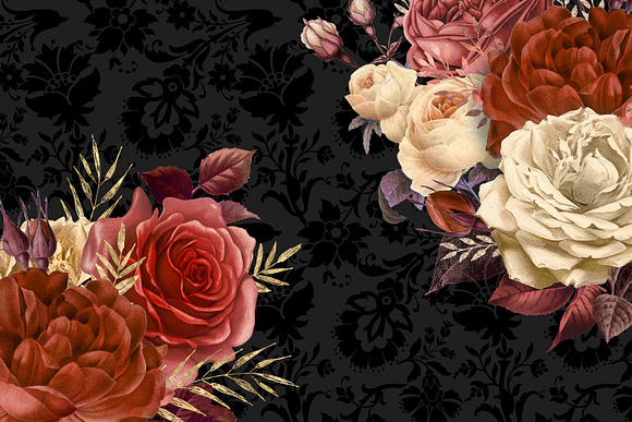 Russet Floral Clipart in Illustrations - product preview 2