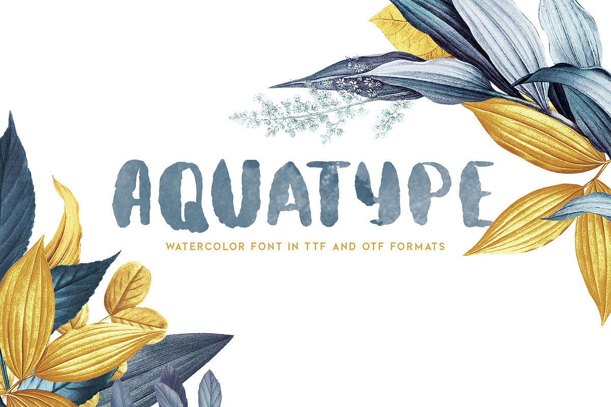Aquatype. Display Watercolor font. in Display Fonts - product preview 8