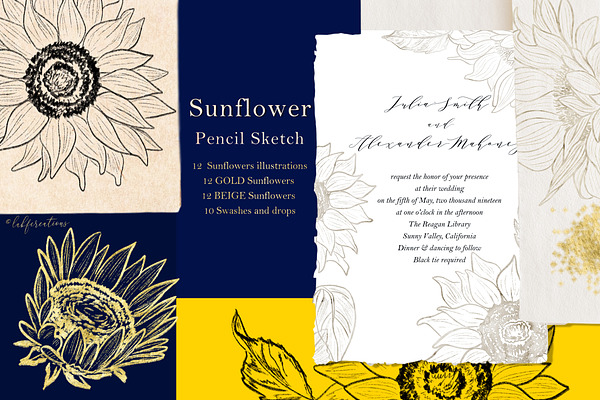 Sunflowers. Sketch Outline art