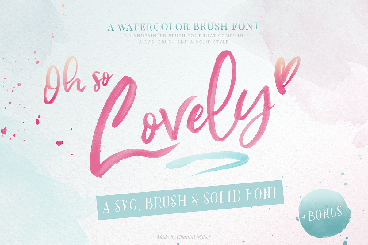 Oh So Lovely Font ~ a SVG Brush font in Script Fonts - product preview 8