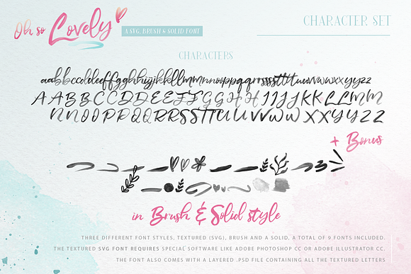 Oh So Lovely Font ~ a SVG Brush font in Script Fonts - product preview 11