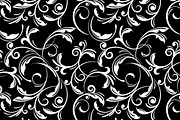 Black white swirls seamless pattern
