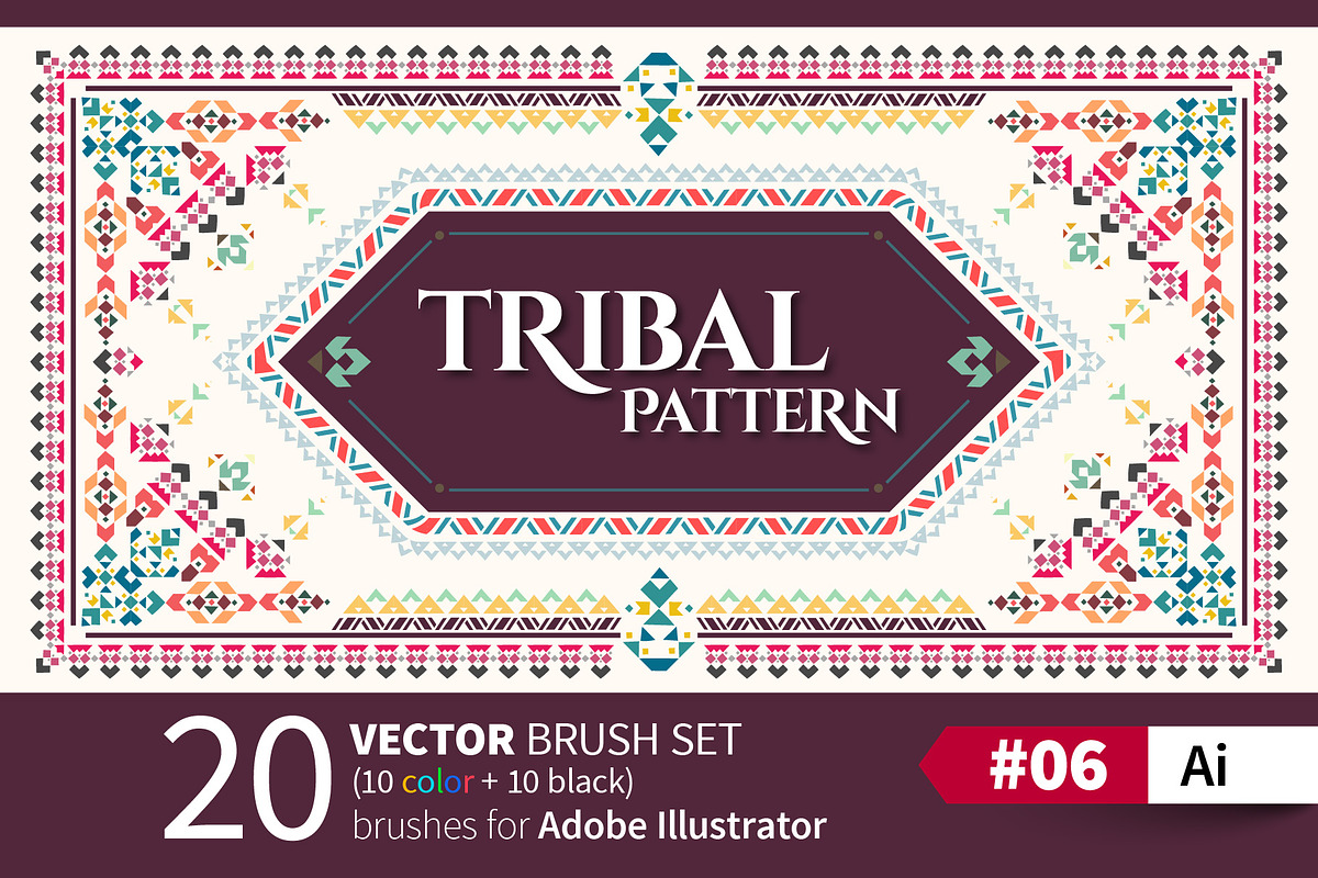 Tribal Pattern Brush #06 in Photoshop Brushes - product preview 8