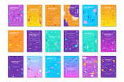 Vector set of 9 posters with
