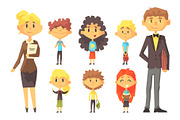 Flat vector set of disciples with