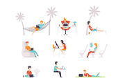 Flat vector set of people with