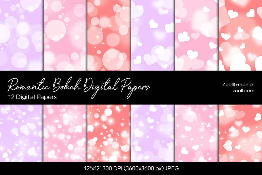 Romantic Bokeh Digital Papers in Textures - product preview 8