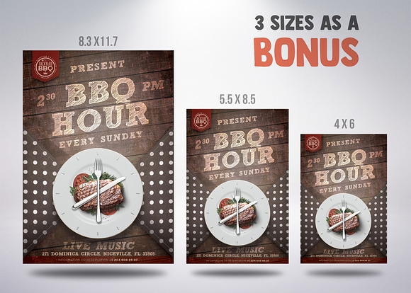 3 BBQ Flyers Bundle in Flyer Templates - product preview 2