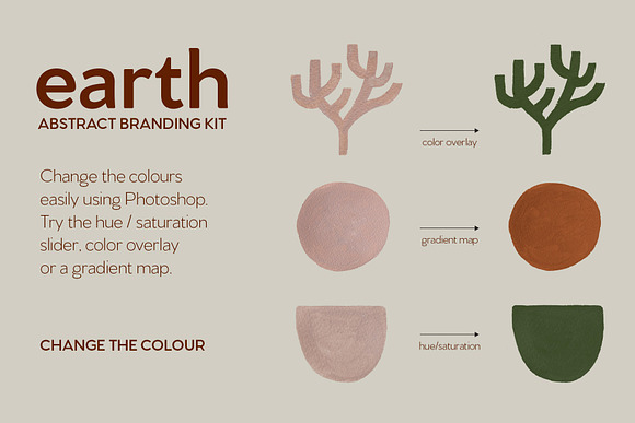 Earth Abstract Art Shapes & Textures in Illustrations - product preview 2