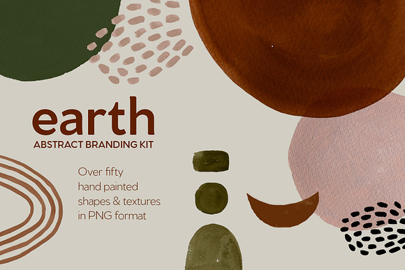 Earth Abstract Art Shapes & Textures in Illustrations - product preview 3