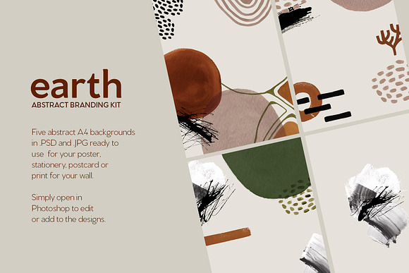 Earth Abstract Art Shapes & Textures in Illustrations - product preview 4