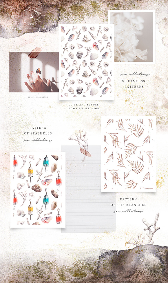 Pink Sand & White Seashells in Illustrations - product preview 1