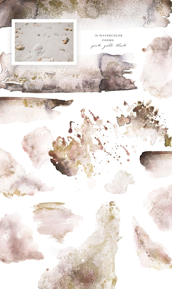 Pink Sand & White Seashells in Illustrations - product preview 3