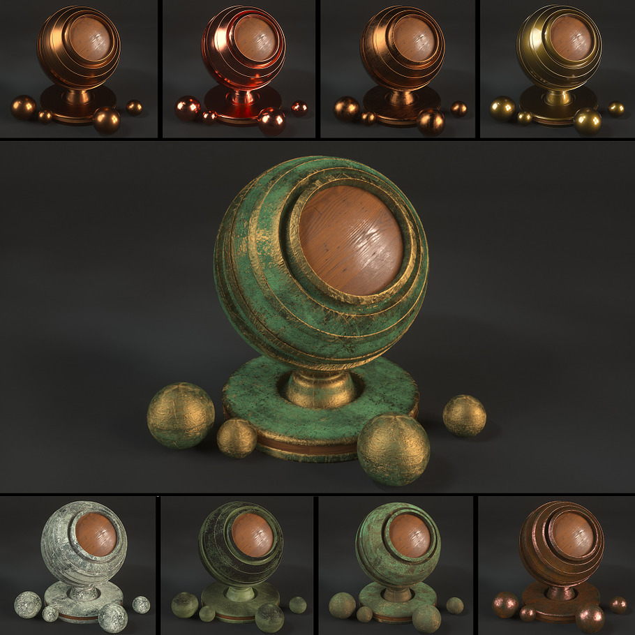 15 Bronze Shaders for C4D Octane in Man-Made - product preview 7