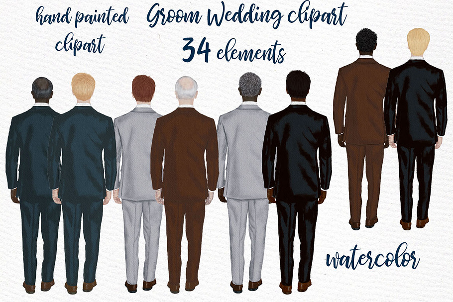 Groom clipart Wedding clipart in Illustrations - product preview 8