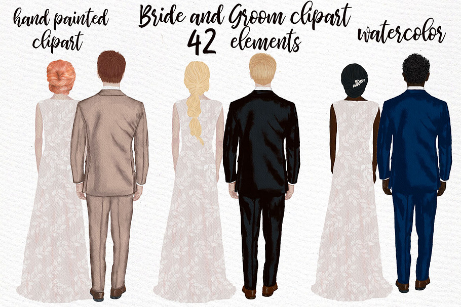 Bride and Groom Wedding clipart
