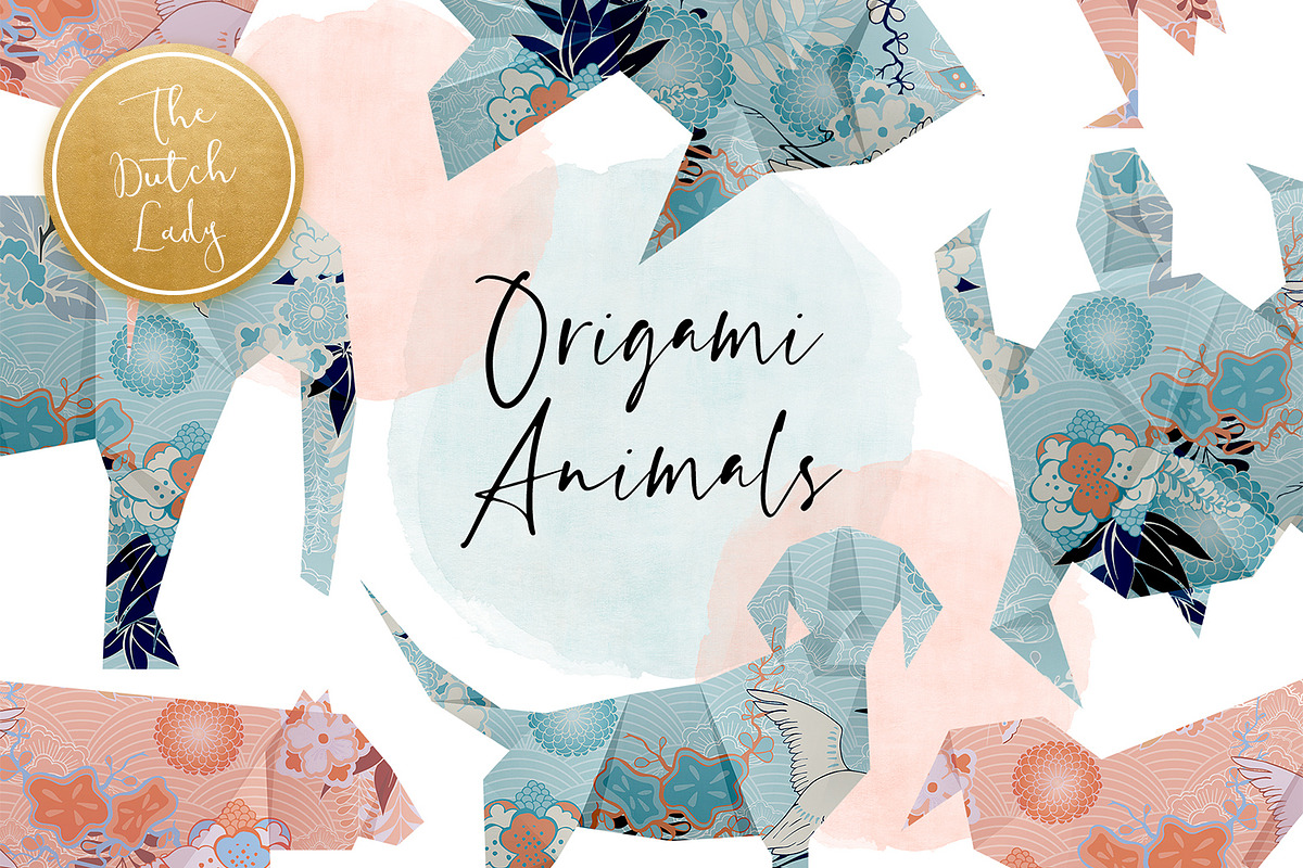 Origami Animals Clipart Set in Illustrations - product preview 8