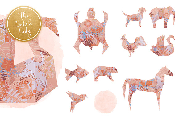 Origami Animals Clipart Set in Illustrations - product preview 3