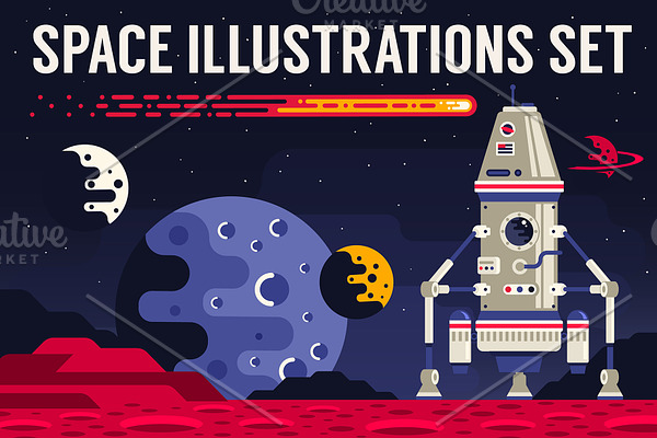 Space Flat Illustration