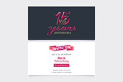 15 years anniversary invite vector