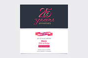 25 years anniversary invite vector