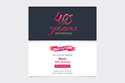 40 years anniversary invite vector