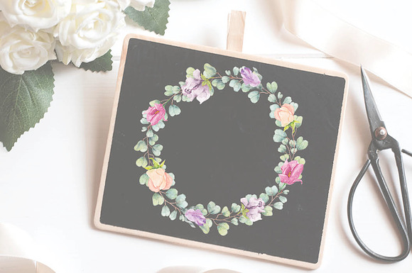 3 wreaths in pastel shades + Freebie in Illustrations - product preview 2