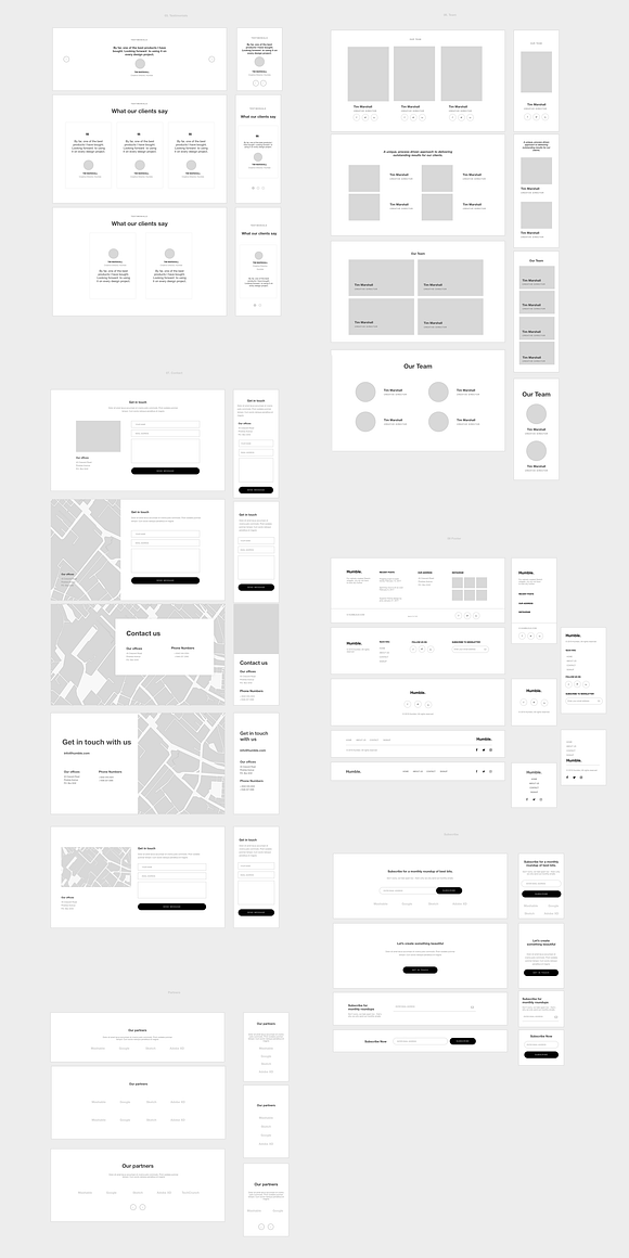 Web Wireframe Kit for Corporate Site in Wireframe Kits - product preview 8