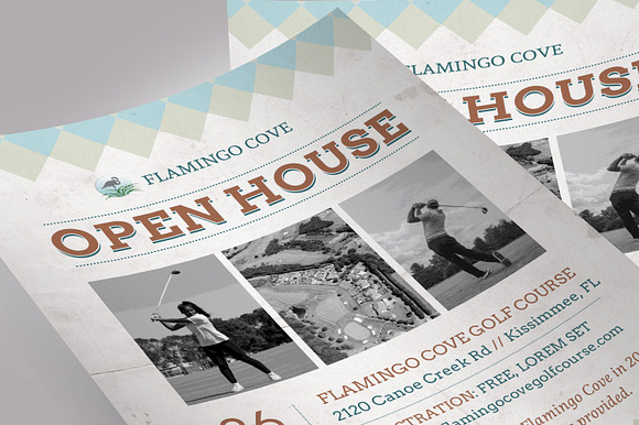 Retro Golf Open House Flyer Word in Invitation Templates - product preview 4