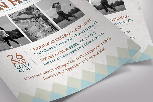 Retro Golf Open House Flyer Word in Invitation Templates - product preview 5