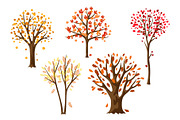 Set of autumn abstract stylized