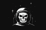 skull astronaut in space