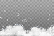 Soap foam and bubbles vector