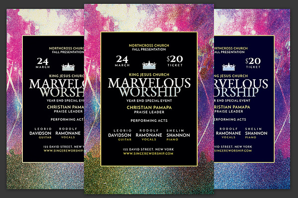 Marvelous Worship Church Flyer