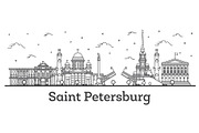 Outline Saint Petersburg Russia City